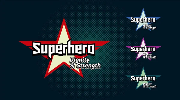 Tipografía de superhéroe, gráficos de camisetas de superhéroe — Vector de stock