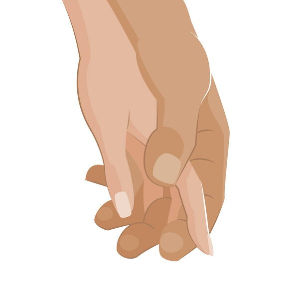 Men's hand gently takes the woman's hand. Love.