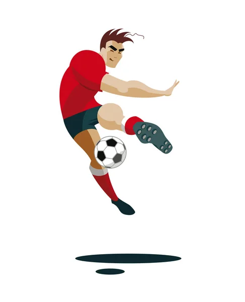 Jugador de fútbol pateando pelota — Archivo Imágenes Vectoriales
