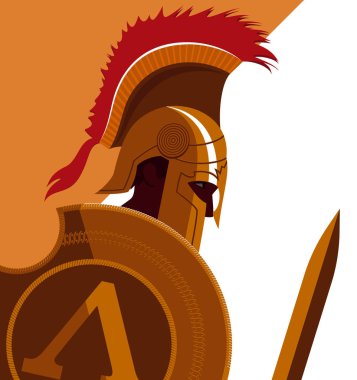 Yunan Spartalı savaşçı ya da Trojan askerin kalkanı ve kılıcı
