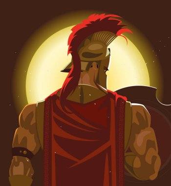 Yunan Spartalı savaşçı ya da Trojan askerin kalkanı ve kılıcı