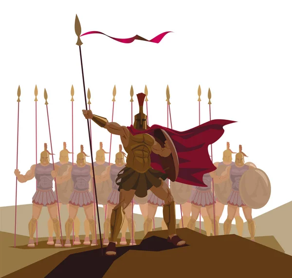 Detachment of Roman legionaries. Vector illustration — Stock Vector