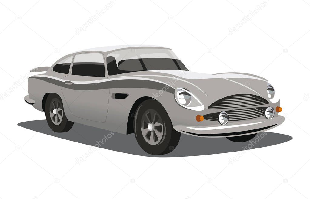 Retro styled vintage old classic car. Vector illustration