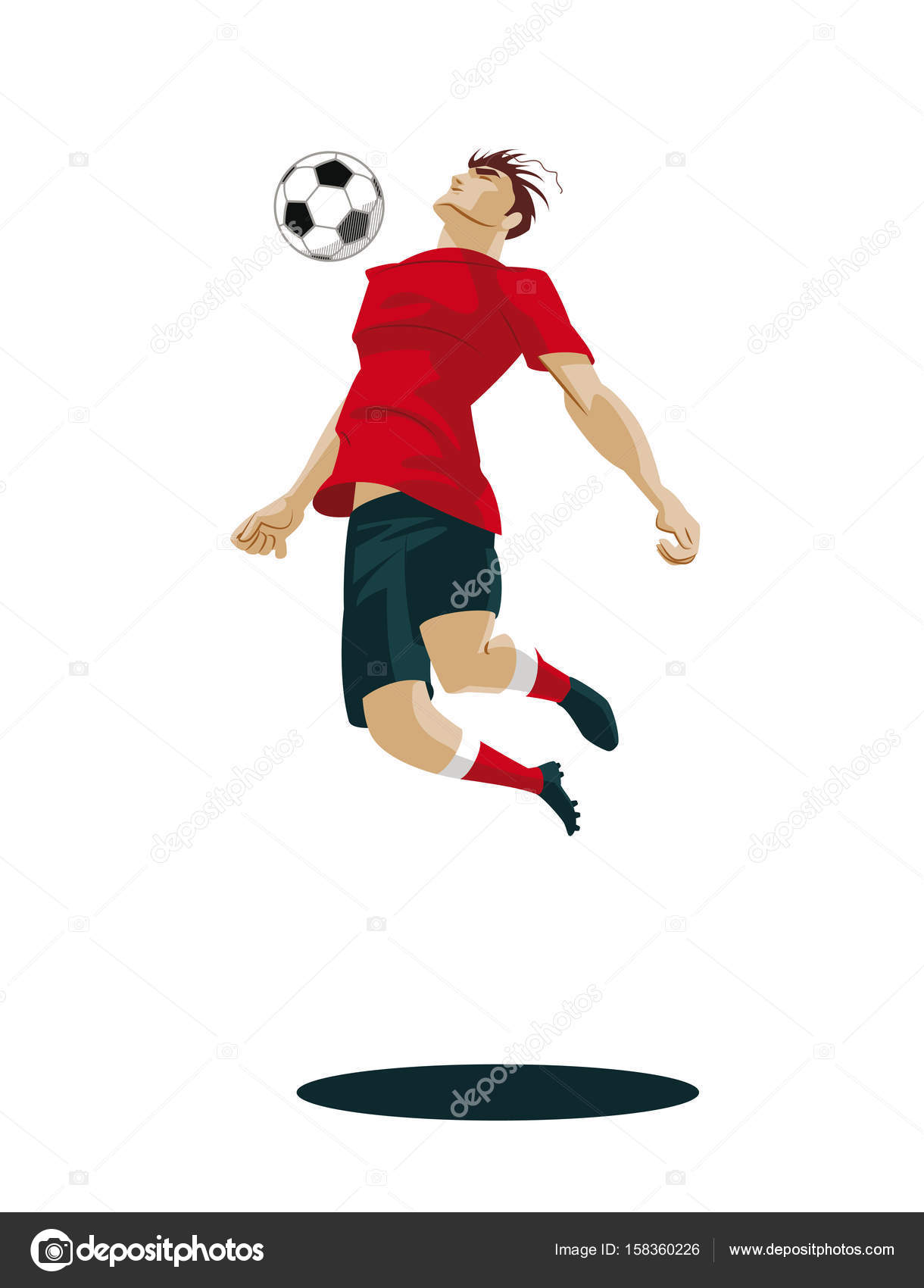 Soccer player head shooting a ball Royalty Free Vector Image