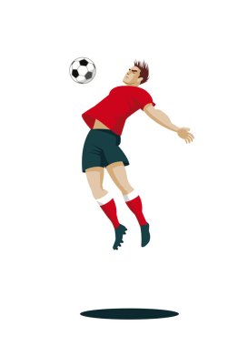 Futbol oyuncu tekme topu. vektör çizim