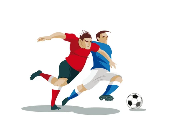 Les joueurs se battent pour le ballon. Illustration vectorielle — Image vectorielle