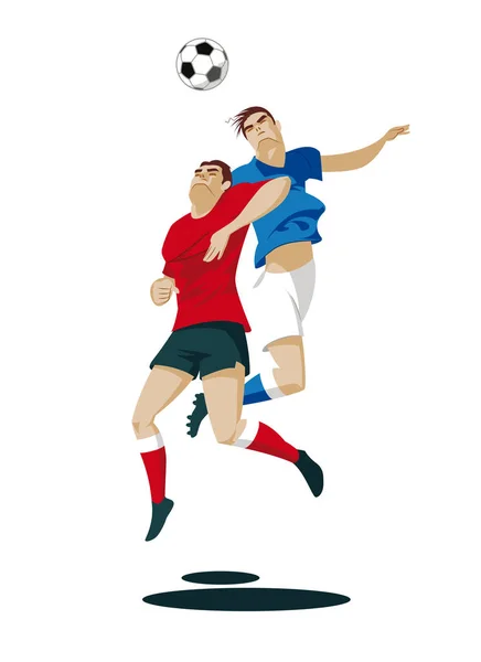 Los jugadores están luchando por el balón. Ilustración vectorial — Vector de stock