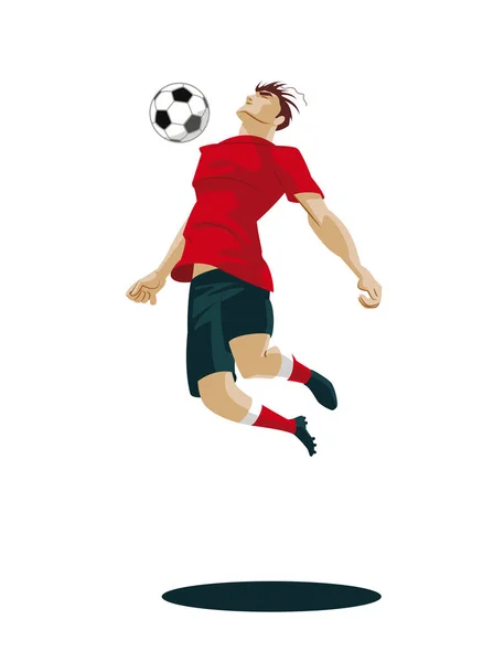 Jugador de fútbol pateando pelota. Ilustración vectorial — Archivo Imágenes Vectoriales