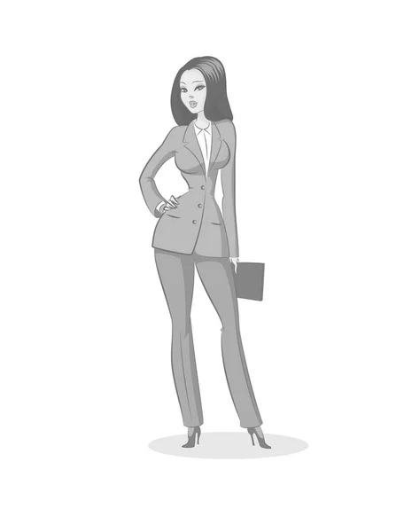 Bella donna d'affari sexy. Grafica originale. Illustrazione vettoriale — Vettoriale Stock