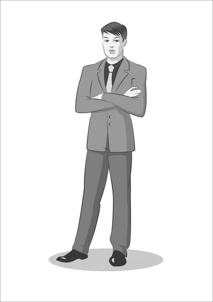 Businessman standing. Vector illustration isolated on a white background — Stock Vector