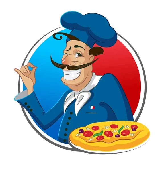 Cocinar pizza. Chef. — Archivo Imágenes Vectoriales