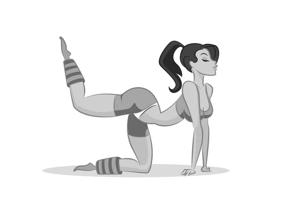 Mujer en forma. Chica se dedica a la aptitud — Vector de stock