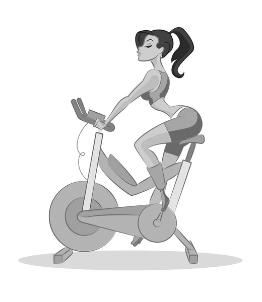 Kadın fitness. Beyaz bir arka plan üzerinde izole vektör çizim — Stok Vektör