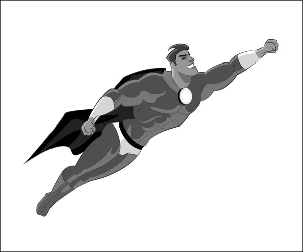 Superhéroe volando. Héroe. Vector — Vector de stock