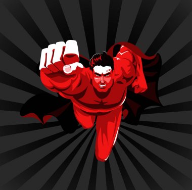 Kamera üzerinde uçan süper kahraman