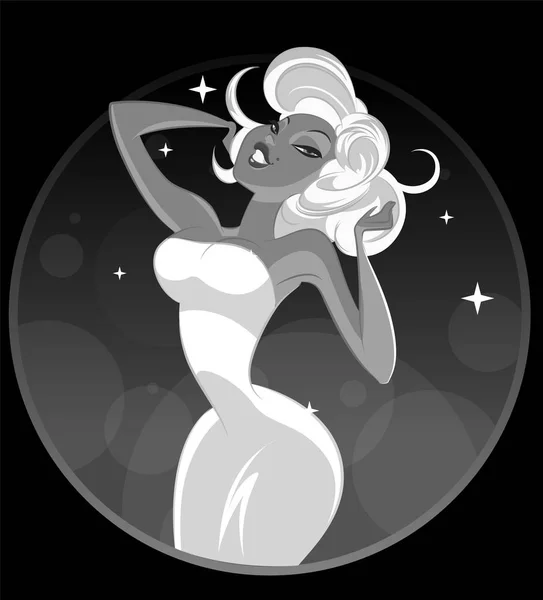 Dancing woman in night club — Stock Vector