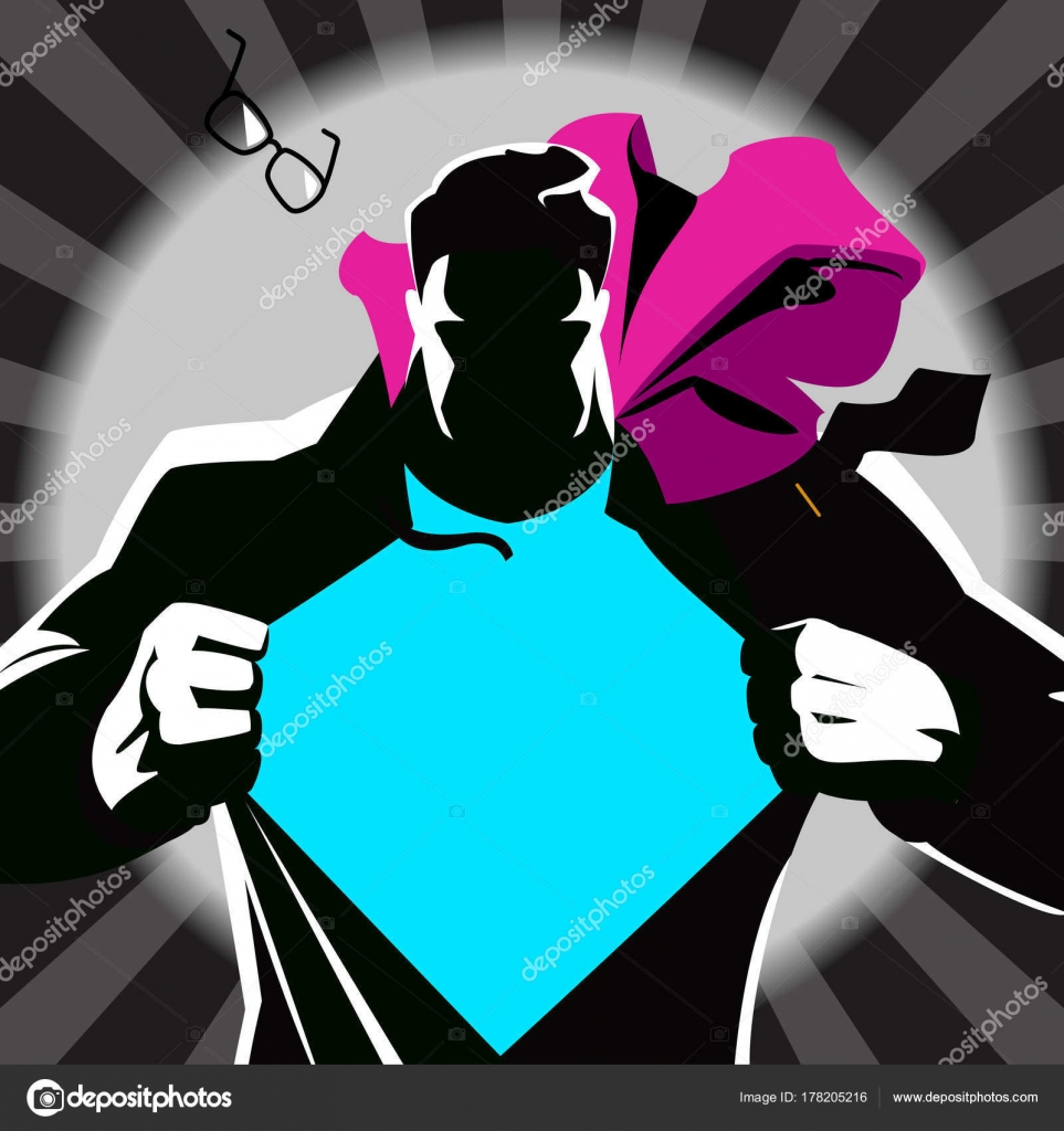 Superman tearing his shirt. Silhouette Stock Vector Image by ©Maxutov #178205216