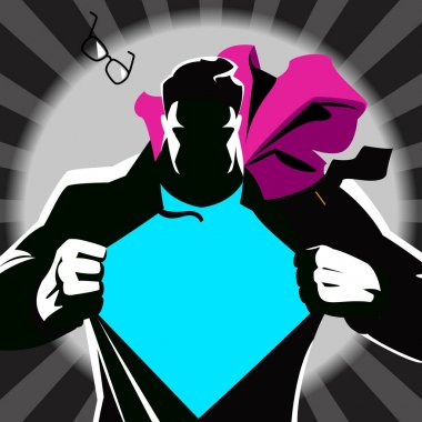 Gömleğini yırtılma Süpermen. Siluet