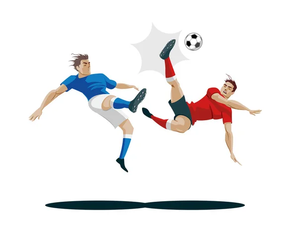 Players are fighting for the ball. Vector Illustration — Stock Vector