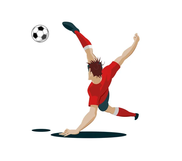 Joueur de foot Kicking Ball. Illustration vectorielle — Image vectorielle