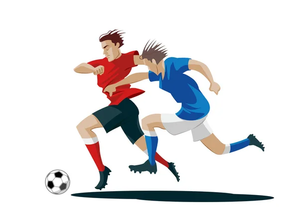 Players are fighting for the ball. Vector Illustration — Stock Vector