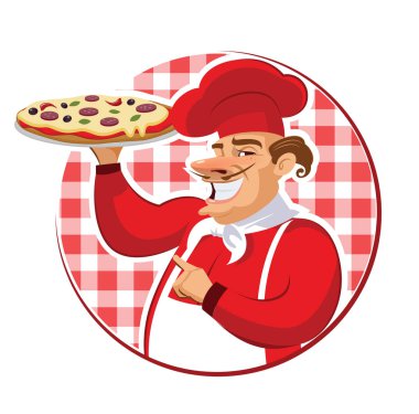 Pizza hazırlama mutfakta yemek.