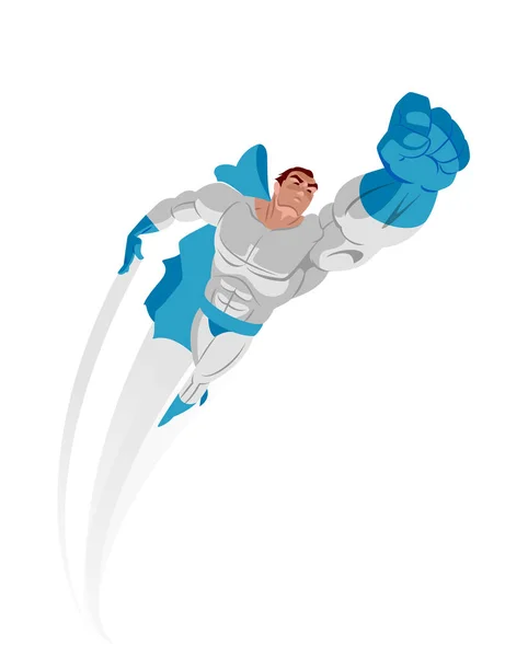 Poster. Superhero flying up. — Stock Vector