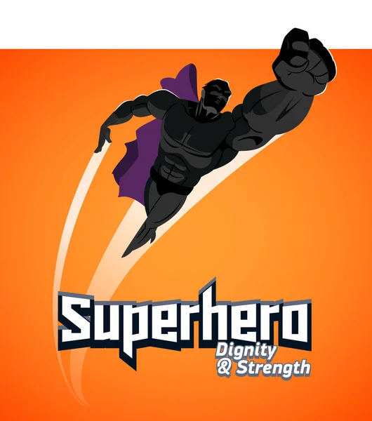 Poster. Superhero flying up. — Stock Vector