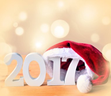 beyaz rakamlar 2017 ve Noel Baba şapkası, Noel süsleri