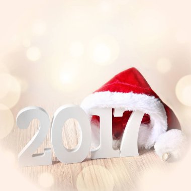 beyaz rakamlar 2017 ve Noel Baba şapkası, Noel süsleri