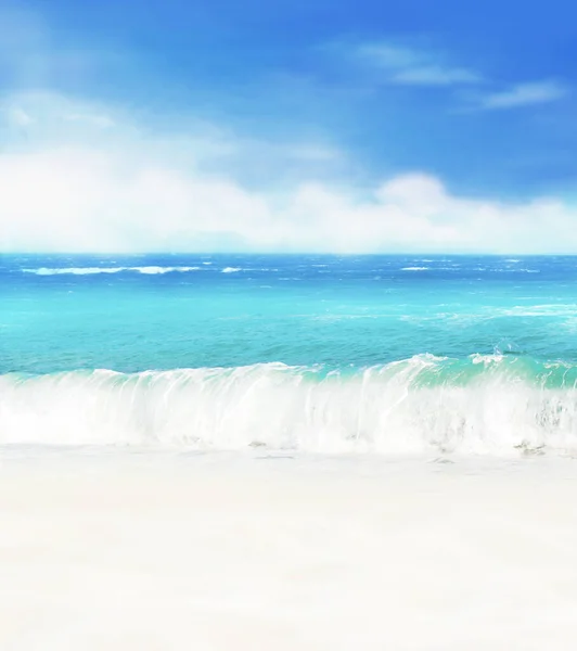 夏天的背景蓝海蓝天背景下的白色沙滩 — 图库照片