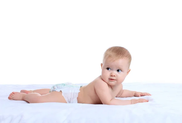 Adorable baby in pampers — Stock Photo, Image