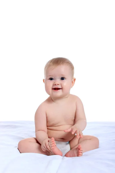 Adorabile bambino in un pannolino — Foto Stock