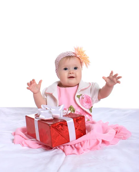 Portrait of a pretty little girl — Stock Photo, Image