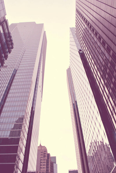 Urban architecture, tall, modern office buildings. Abstract. Dynamics, metropolis.