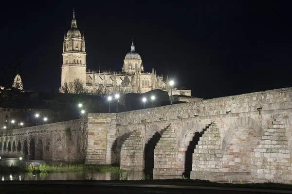 Vista notturna salamanca — Foto Stock