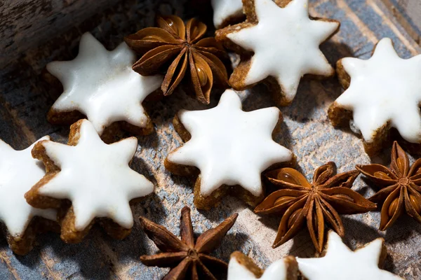 Christmas gingerbread stars, closeup — Stock Photo, Image