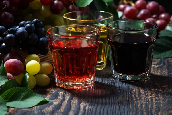 Surtido de zumo de uva, primer plano — Foto de Stock
