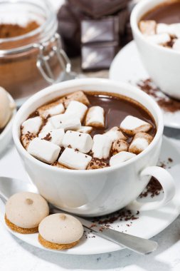 bardak sıcak çikolata şekerleme, dikey Üstten Görünüm