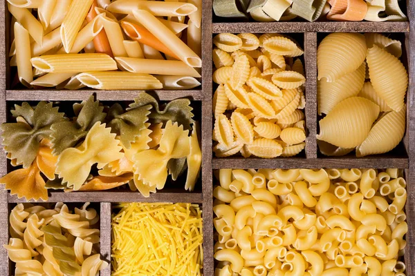 Assortment of dry pasta, top view — Stock Photo, Image