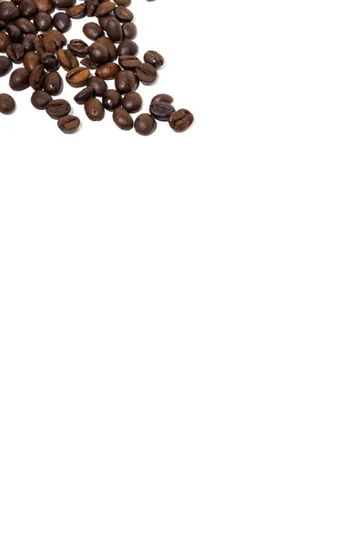 Fondo blanco para texto y granos de café, vertical — Foto de Stock
