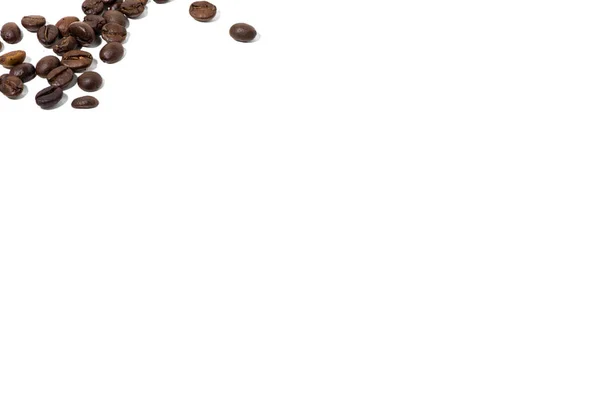 Fondo blanco para texto y granos de café, foto conceptual — Foto de Stock