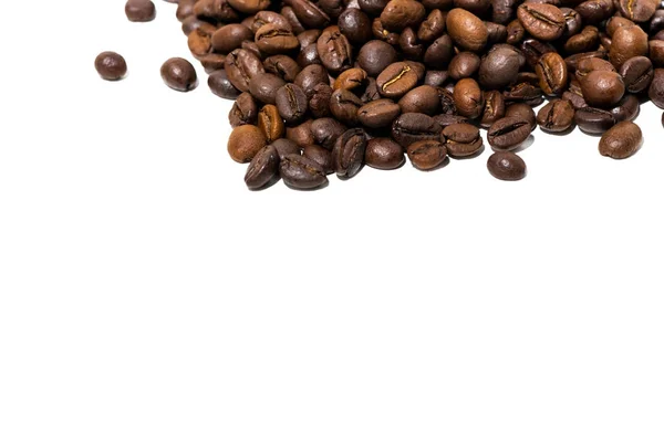 White background for text and coffee beans — Stock Photo, Image