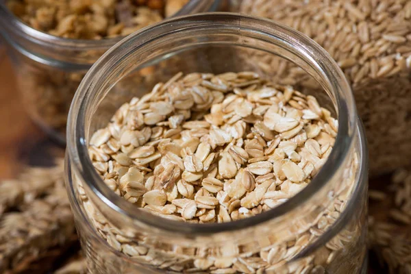 Healthy food - oatmeal, closeup — 스톡 사진