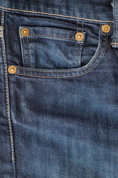 Close up of a blue jeans pocket trousers — Stock Photo, Image