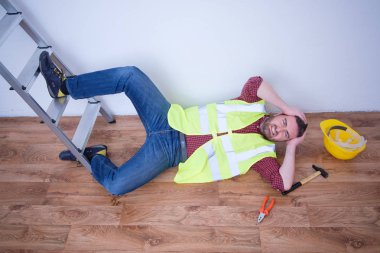 Painful worker after on the job injury clipart