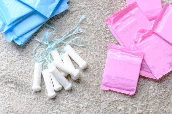 Menstrual tampons isolated on bath towel — Stock Photo, Image