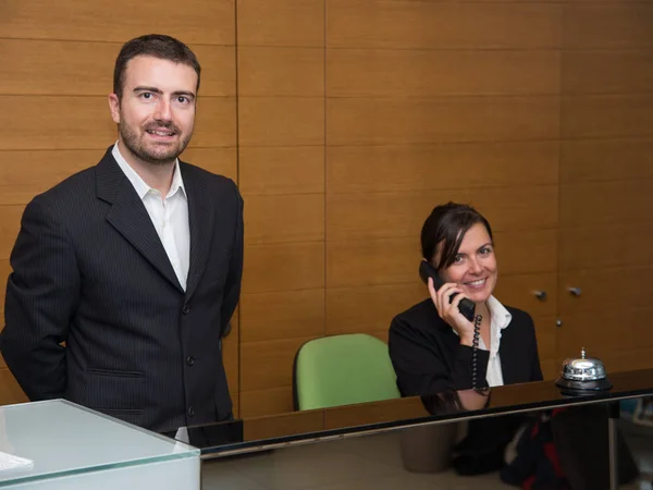 Portrait of the hotel reception staff — Stock Photo, Image