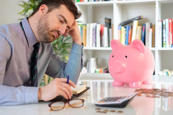 Sad man losing his savings after bad investment — Stock Photo, Image