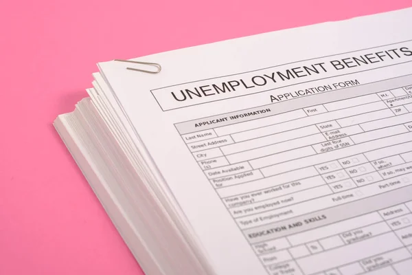 Equal opportunities career concept.Pile of cv isolated on pink background — Stock Photo, Image